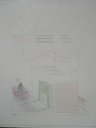 エッチング Hockney - The buzzing of the blue guitar (from the blue guitar)