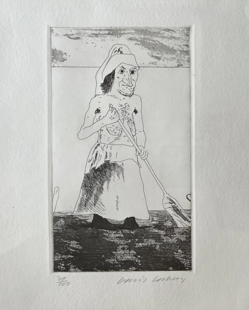 彫版 Hockney - The Enchantress in her garden