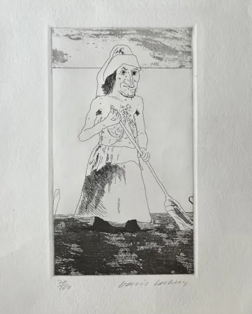 彫版 Hockney - The Enchantress in her garden