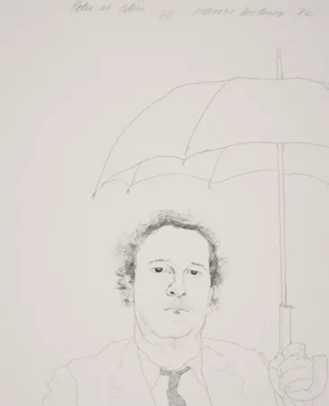 エッチングと　アクチアント Hockney - The Restaurateur - Peter At Odins