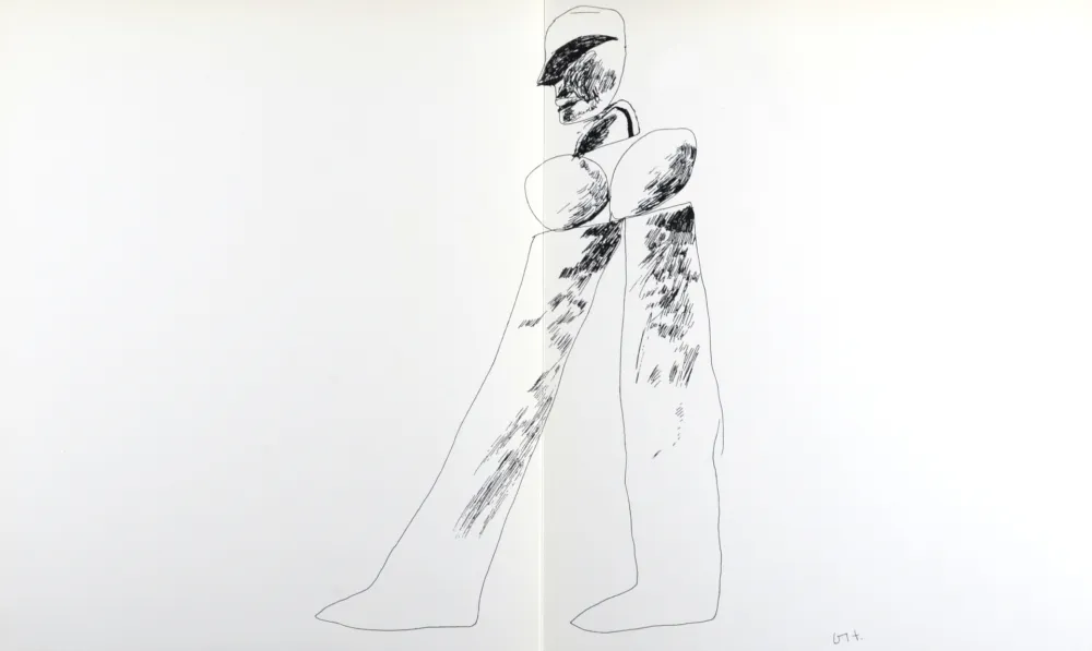 リトグラフ Hockney - Walking Man, 1964