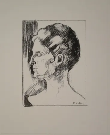 リトグラフ Hodler - Profilbildnis von Frau Hodler.