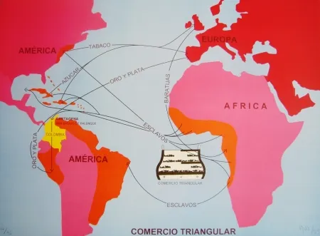 リトグラフ Hoyos -  Triangulo Comercial 