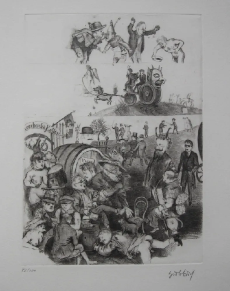 エッチング Hubbuch - Auerbachs Keller in Leipzig