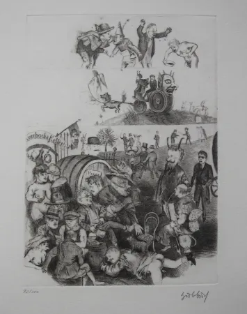 エッチング Hubbuch - Auerbachs Keller in Leipzig