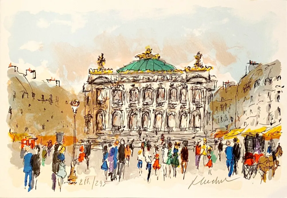 リトグラフ Huchet - Opéra de Paris - Palais Garnier