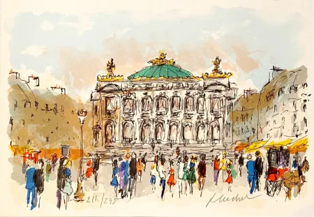 リトグラフ Huchet - Opéra de Paris - Palais Garnier