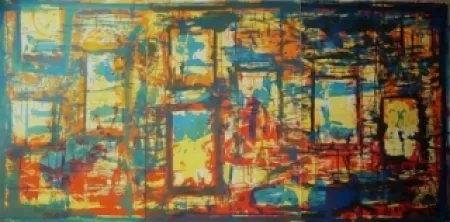 リトグラフ Huftier - Fenêtre en Rajasthan