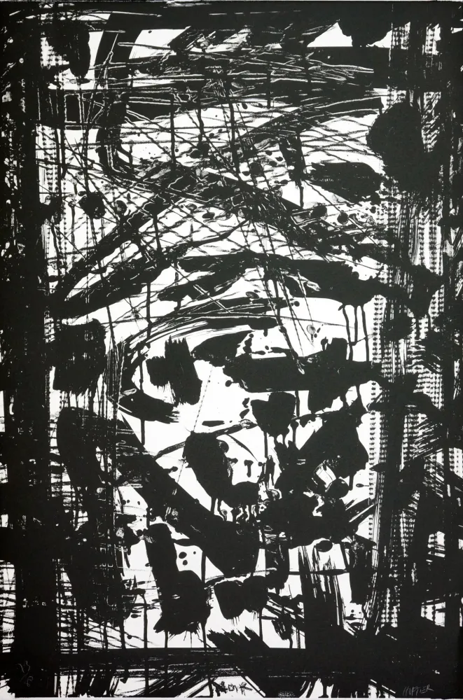 リトグラフ Huftier - Noir