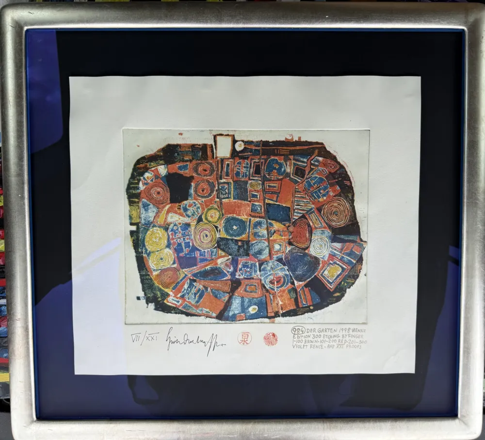 エッチングと　アクチアント Hundertwasser - Der Garten, The Garden, Le Jardin