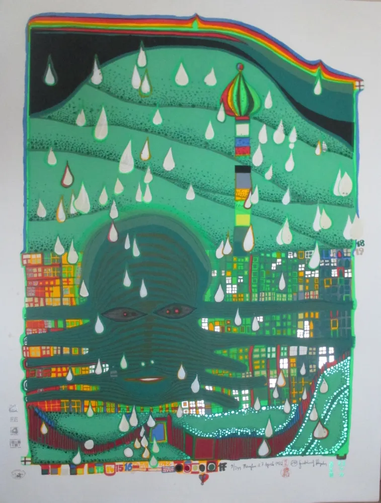 シルクスクリーン Hundertwasser - Green Power
