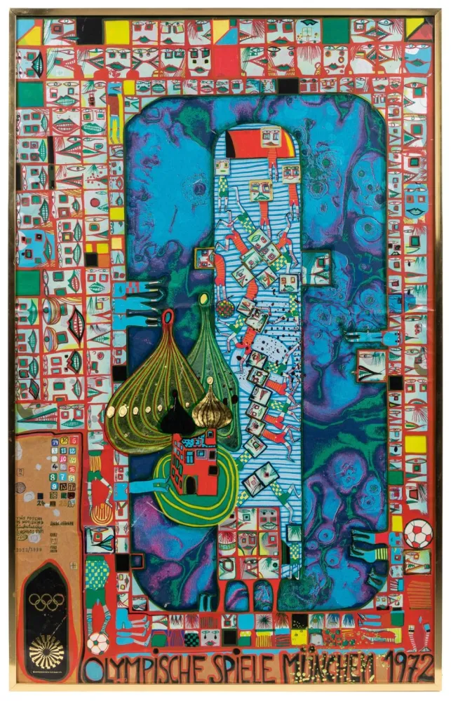シルクスクリーン Hundertwasser - OLympics 1972. Complete collection of 27 original lithographs/serigraphic OL Posters
