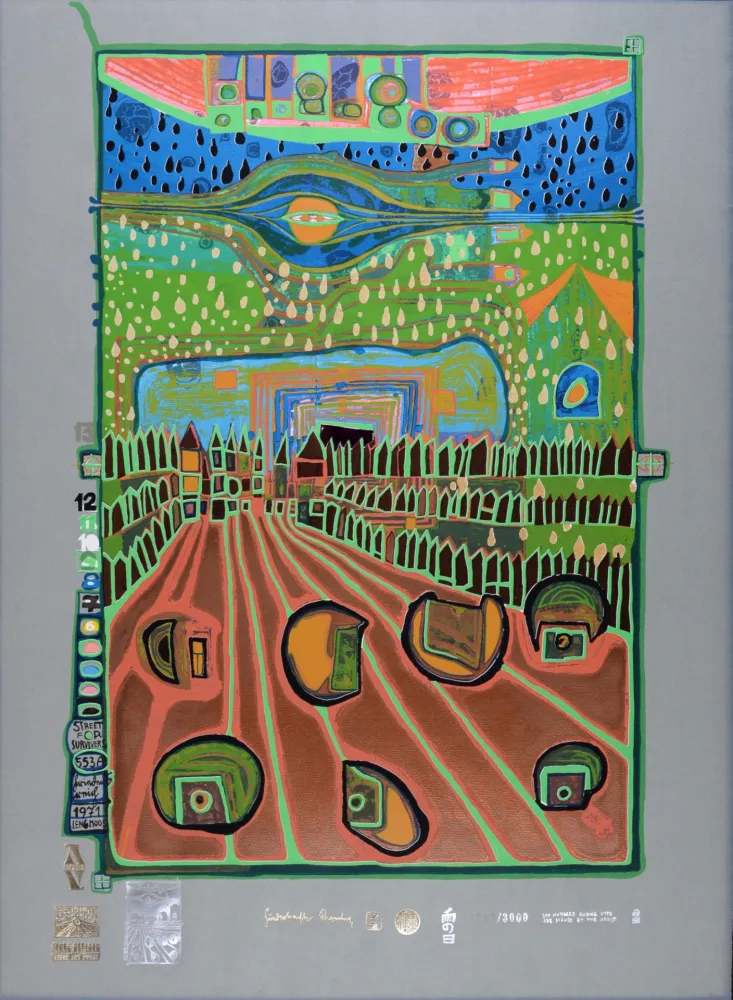 シルクスクリーン Hundertwasser - Street for survivers, Plate 2, 1970-72