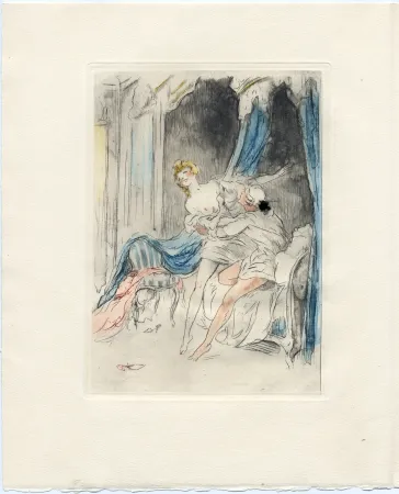 挿絵入り本 Icart - Crébillon : LA NUIT ET LE MOMENT. 25 eaux-fortes de Louis Icart (1946).