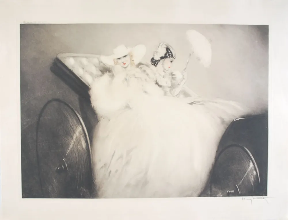 エッチング Icart - On the Champs Elysees - Aux Champs Elysées