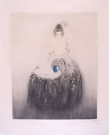 エッチング Icart - Spanish Comb (Blue vanity) - Peigne Espagnol