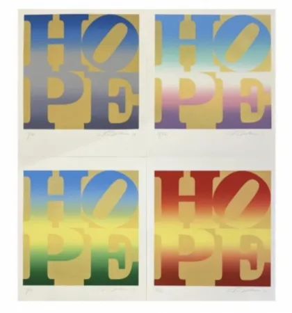 シルクスクリーン Indiana - Four Seasons of Hope (Gold)