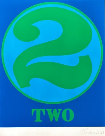 シルクスクリーン Indiana - Robert Indiana (1928–2018) - Two, from numbers - Screenprint in colors on Schoellers Parole paper - 1968