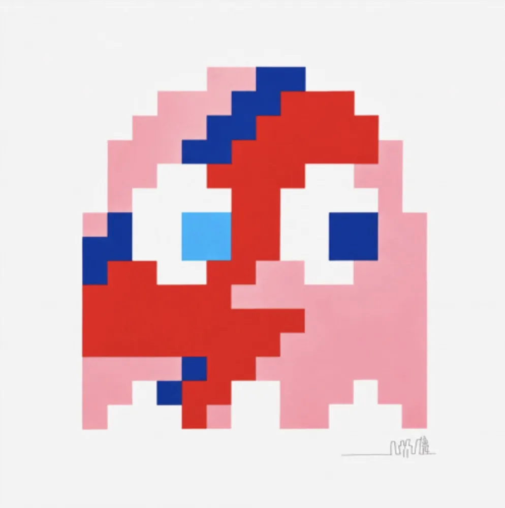 シルクスクリーン Invader - Aladdin Sane (Pinky)