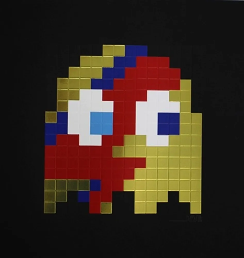 シルクスクリーン Invader - Aladdin Sane VIP (Gold)