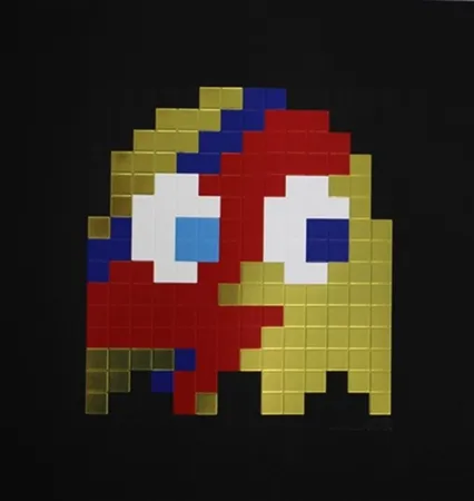 シルクスクリーン Invader - Aladdin Sane VIP (Gold)