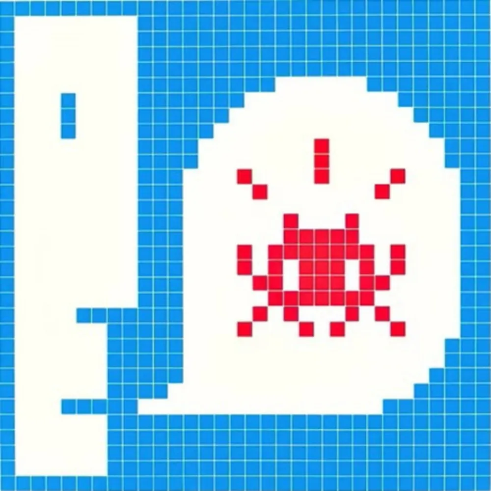 シルクスクリーン Invader - Alert (Blue)