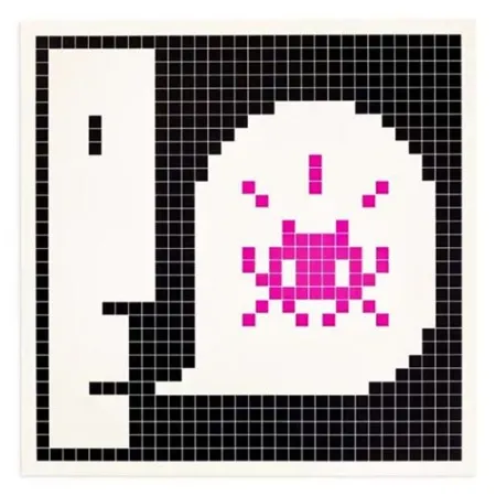 シルクスクリーン Invader - Alert : System Infected (Magenta)