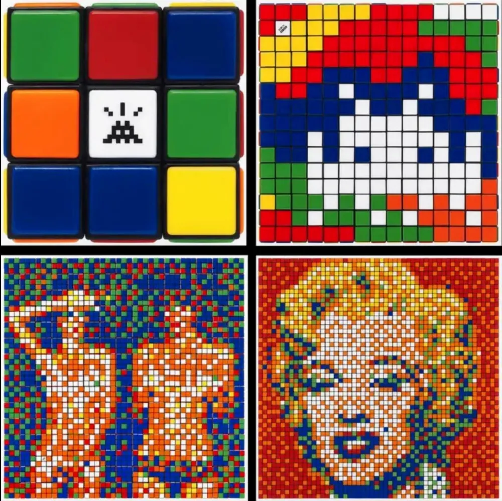 多数の Invader - Rubikcubism (set of 4)
