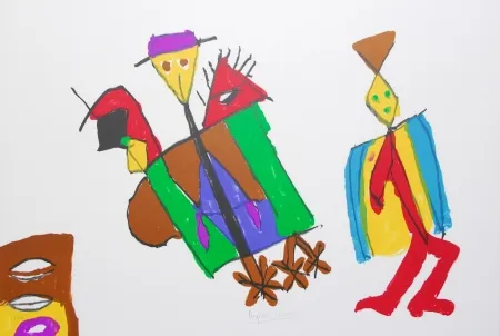 リトグラフ Ionesco - A bord de la nef des fous