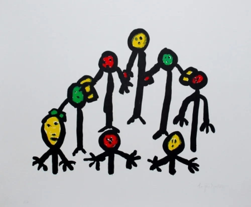 リトグラフ Ionesco - Le cercle familial