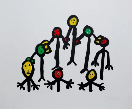 リトグラフ Ionesco - Le cercle familial