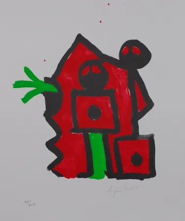 リトグラフ Ionesco - Rouge au noir