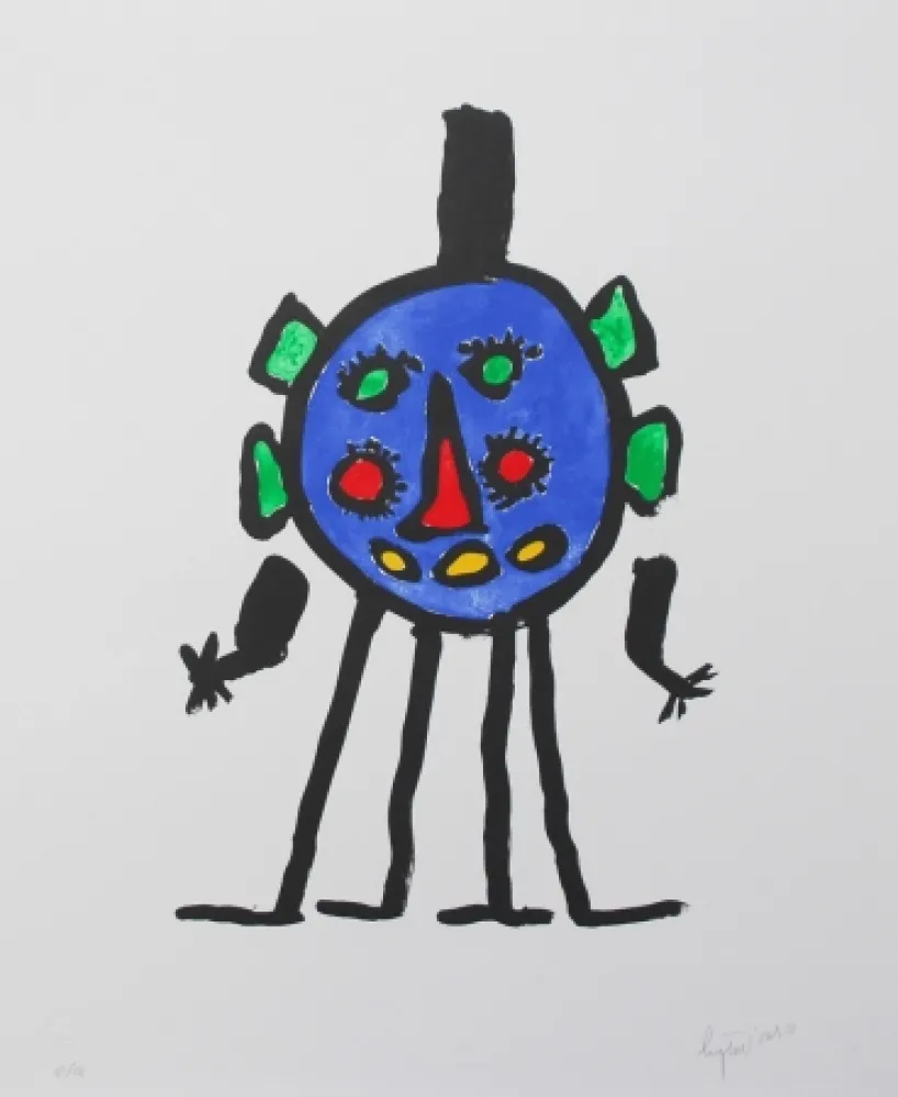 リトグラフ Ionesco - Yeux nombreux, tête unique