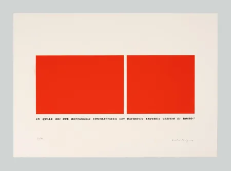 シルクスクリーン Isgro - In quale dei due rettangoli contrattacca Led Dadidovic Trotskji vestito di rosso?