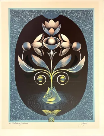 リトグラフ Jacquot - Fontaine de Jouvence