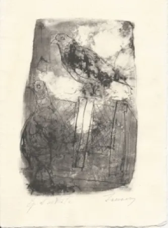 リトグラフ Jansem - Pigeons