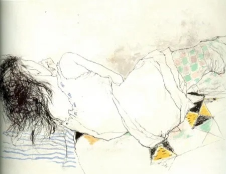 リトグラフ Jansem - Stephanie au Collant Damier