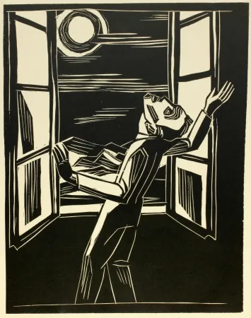 木版 Jansen - Zwei Menschen-Bilder