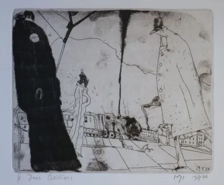 彫版 Janssen - Bahnsteig