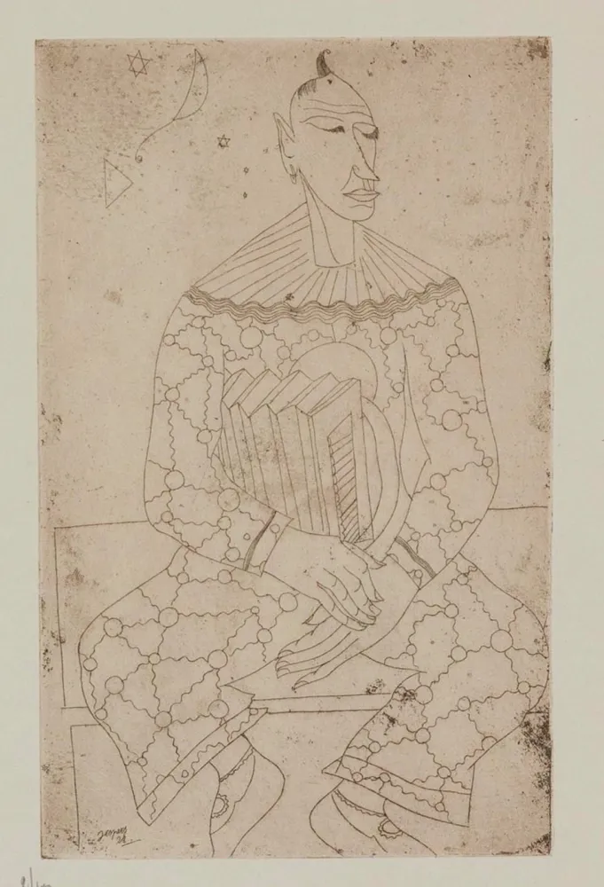 エッチング Jespers - Clown avec accordeon