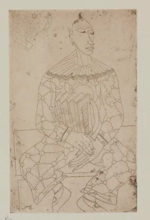 エッチング Jespers - Clown avec accordeon