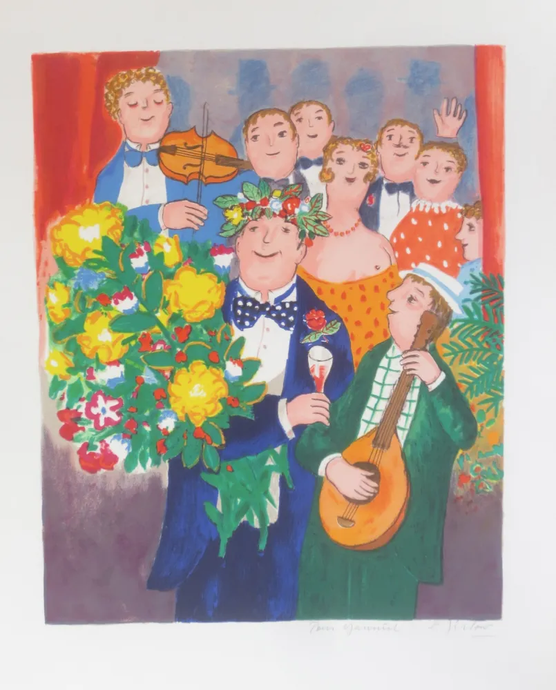 リトグラフ Jirlow - Le laureat