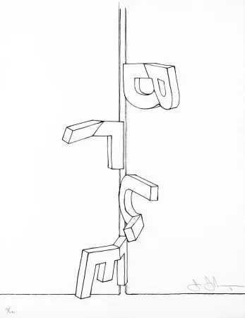 リトグラフ Johns - Bent Blue