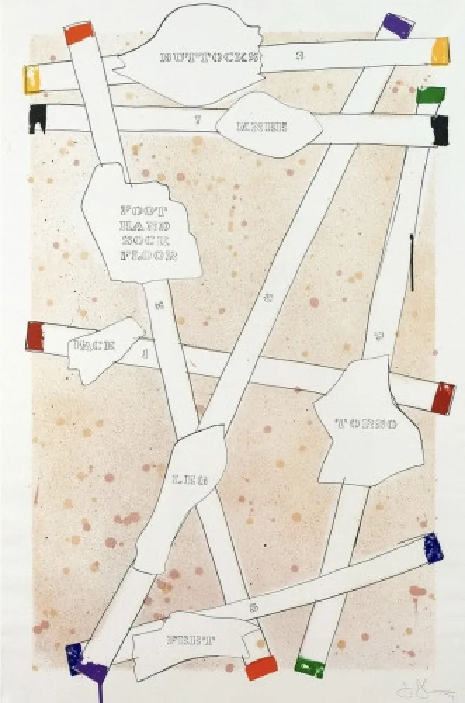 リトグラフ Johns - Sketch from Untitled I