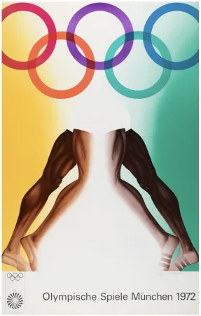 リトグラフ Jones - Runners, from the Munich Olympics Portfolio, 1971 - Hand-signed