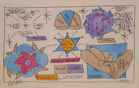 シルクスクリーン Jonone - Coffret avec une sérigraphie et le catalogue 