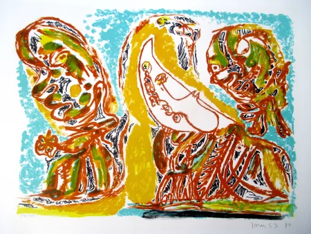 リトグラフ Jorn - Barbarie au clair de lune