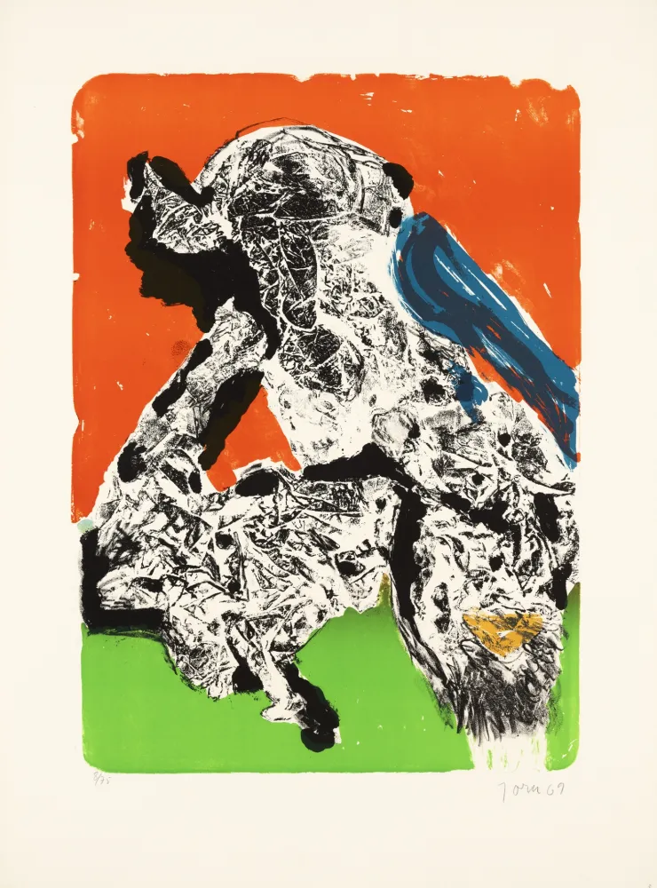 リトグラフ Jorn - Intimités graphoglyptiques, provocation ratée