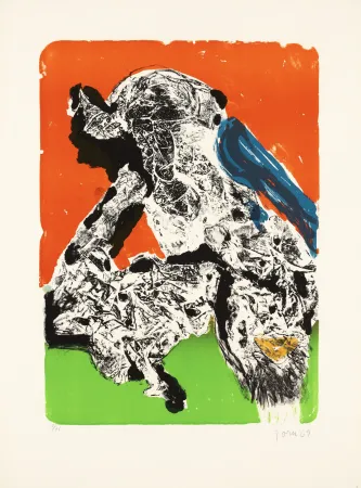 リトグラフ Jorn - Intimités graphoglyptiques, provocation ratée