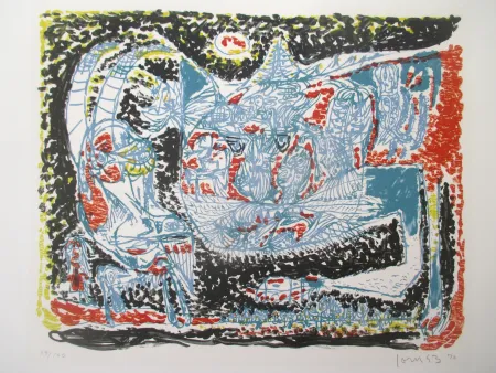 リトグラフ Jorn - Le Chat qui rit
